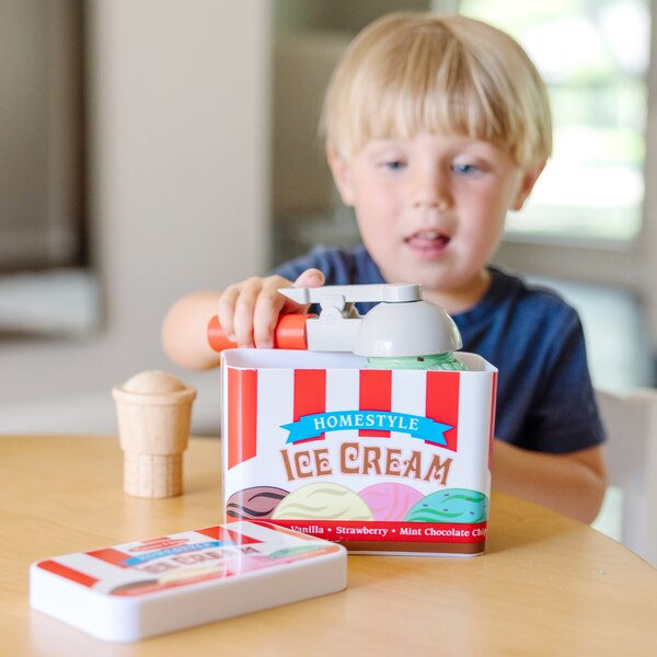 Melissa & Doug Scoop and Stack Ice Cream Cone Magnetic Pretend Play Set, Multicolor