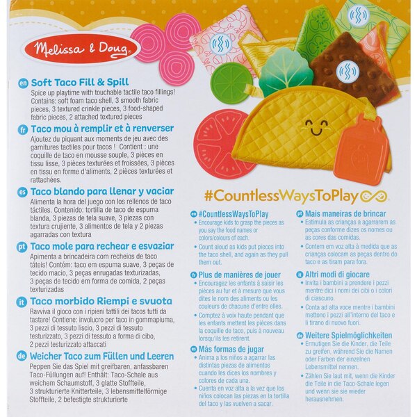 Melissa & Doug Multi-Sensory Soft Taco Fill & Spill Infant Toy