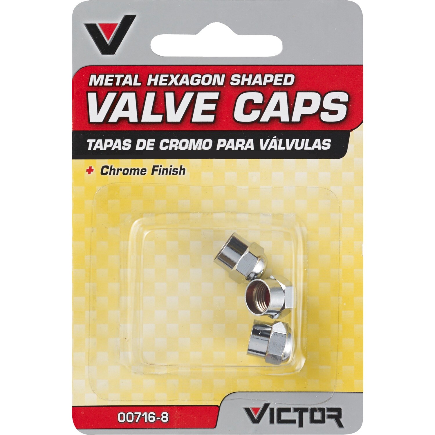 Victor - Tapas de válvula de cromo