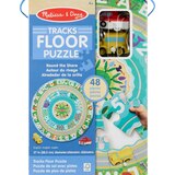 Melissa & Doug Round the Shore Tracks Cardboard Jigsaw Floor Puzzle and Wind-Up Vehicles, 48 Pieces, thumbnail image