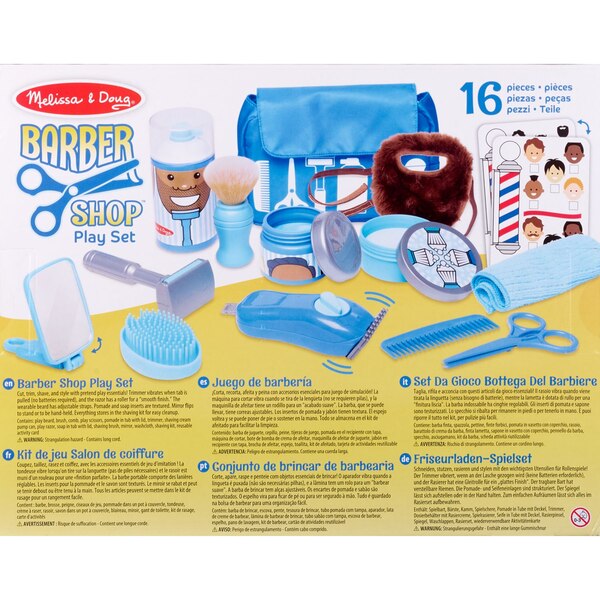 Melissa & Doug Barber Shop Pretend Play Set Shaving Toy for Boys and Girls Ages 3+