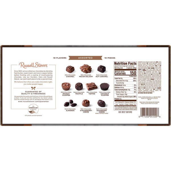 Russell Stover, Assorted Milk & Dark Chocolate Candy Gift Box 16 ct, 9.4 oz