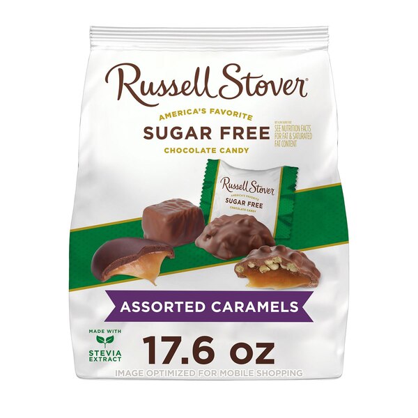 Russell Stover Sugar Free Assorted Chocolate Caramels, 17.6 oz