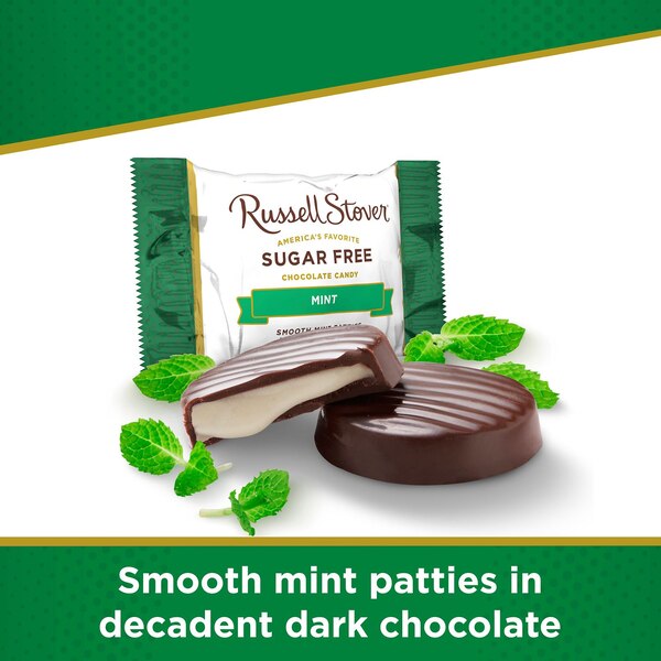 Russell Stover Sugar Free Mint Patties with Stevia, 3 oz