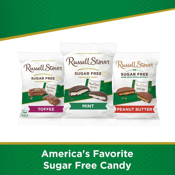 Russell Stover Sugar Free Mint Patties with Stevia, 3 oz