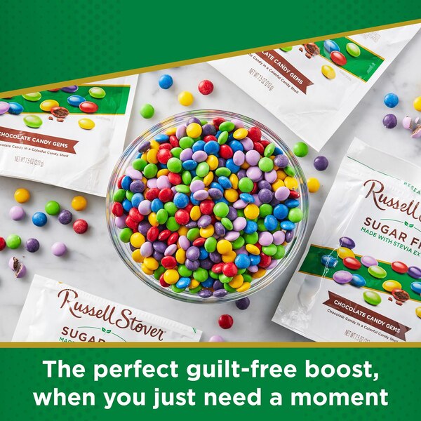 Russell Stover, Sugar Free Chocolate Candy Gems, 7.5 Oz