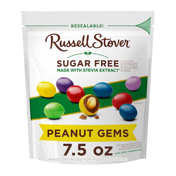 Russell Stover, Sugar Free Chocolate Candy Gems, 7.5 Oz