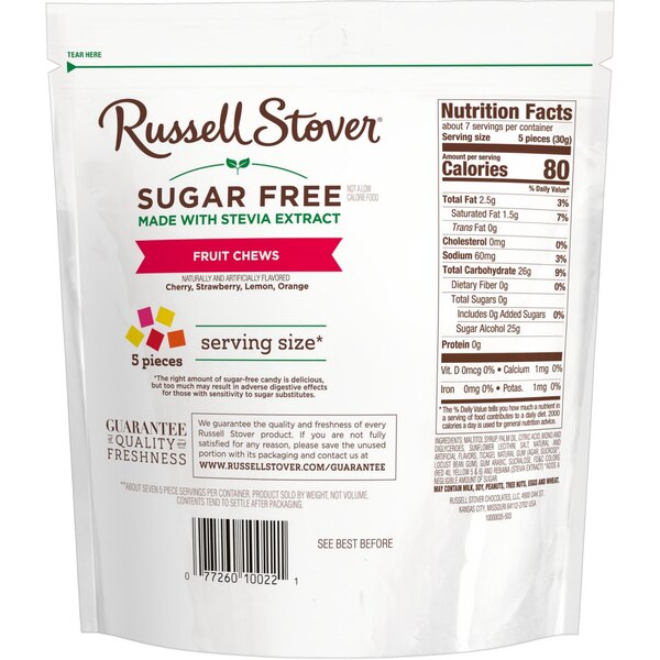 Russell Stover, Sugar Free Fruit Chews Candy 35 ct, 7.5 oz