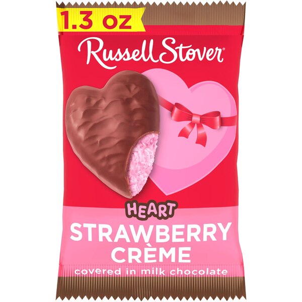 Russell Stover, Valentine's Day Milk Chocolate Strawberry Crème Heart, 1.3 oz