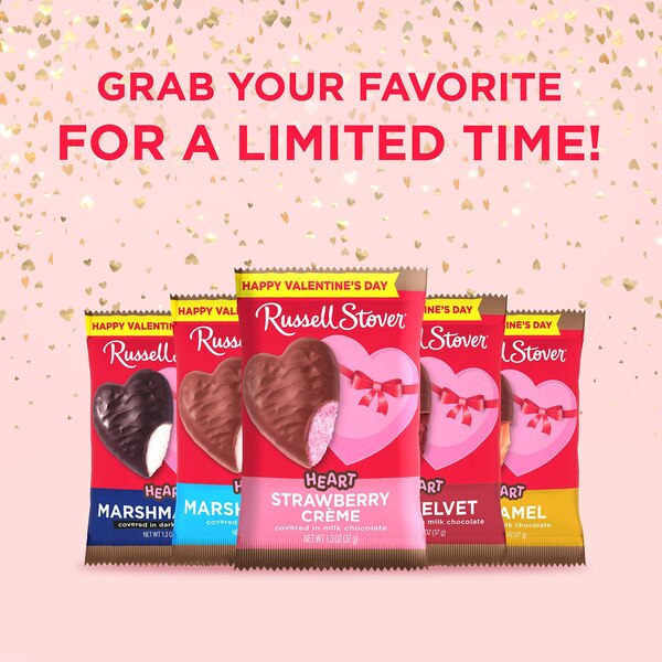 Russell Stover, Valentine's Day Milk Chocolate Strawberry Crème Heart, 1.3 oz