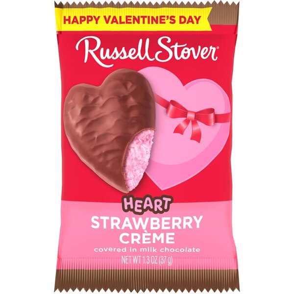 Russell Stover, Valentine's Day Milk Chocolate Strawberry Crème Heart, 1.3 oz