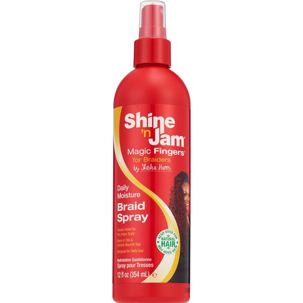 Ampro Shine 'N Jam Magic Fingers Daily Moisture Braid Spray, 12 OZ