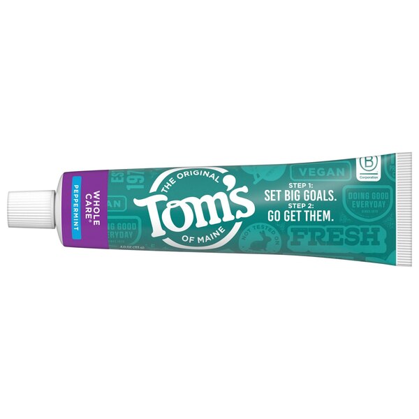 Tom's of Maine Whole Care Fluoride Anticavity Toothpaste, Peppermint