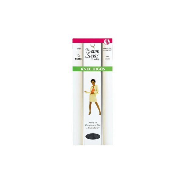 L'eggs Brown Sugar Sheer Toe Knee High, Off Black 32128