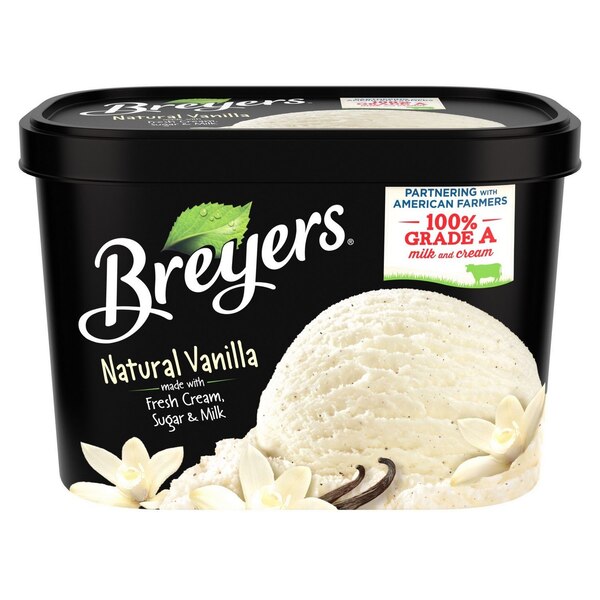 Breyers Ice Cream Natural Vanilla 100% Grade A Milk & Cream, 48 OZ