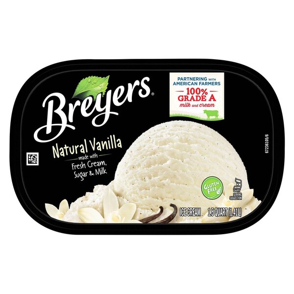 Breyers Ice Cream Natural Vanilla 100% Grade A Milk & Cream, 48 OZ