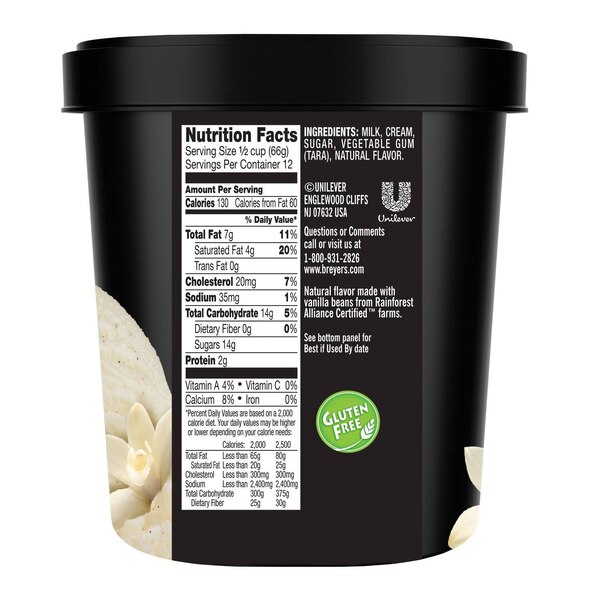 Breyers Ice Cream Natural Vanilla 100% Grade A Milk & Cream, 48 OZ