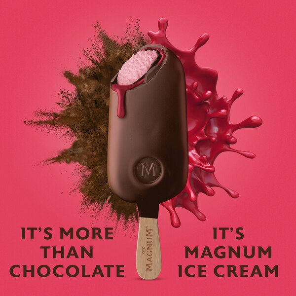 Magnum Double Raspberry Ice Cream Bars Frozen Dessert, 3 ct