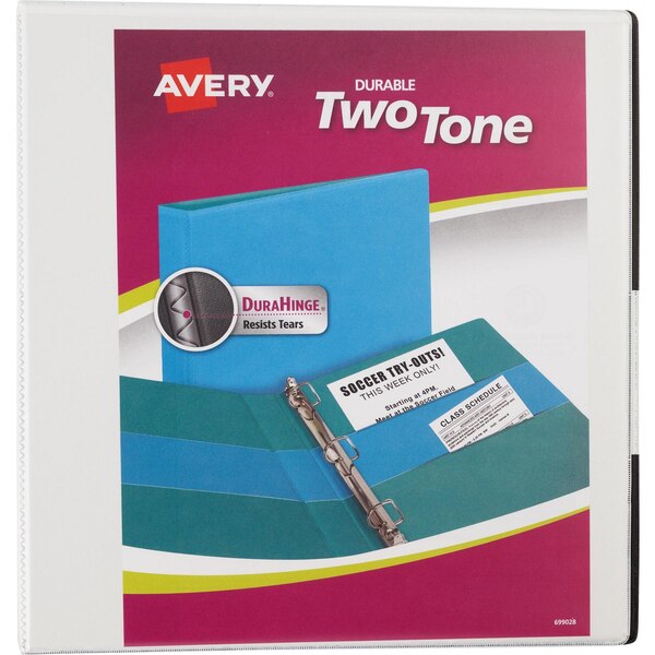 Avery DuraHinge Two-Tone 1.5-Inch Binder, Assorted Colors