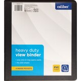 Caliber Heavy Duty View Binder, Black 1", thumbnail image