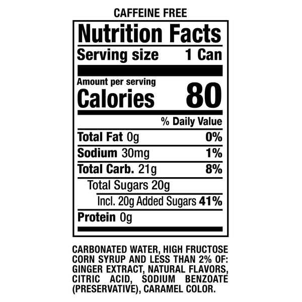 Canada Dry, Ginger Ale Soda Cans, 6 ct, 7.50 oz