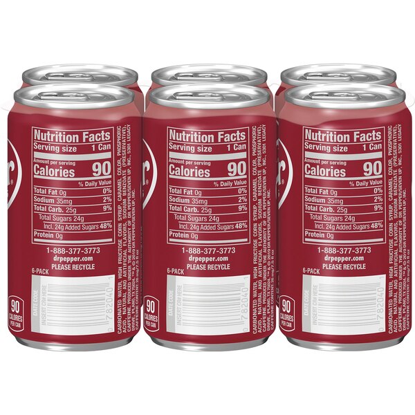 Dr Pepper, Cans, 6 ct, 7.5oz