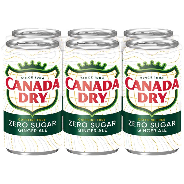 Canada Dry, Diet Ginger Ale, Slim Can, 6 ct, 7.5 oz