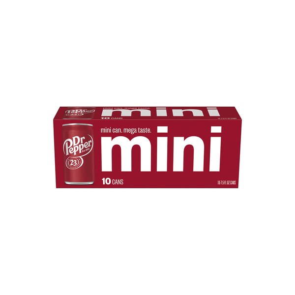 Dr Pepper, Mini Soda Can 10 ct, 7.5 oz