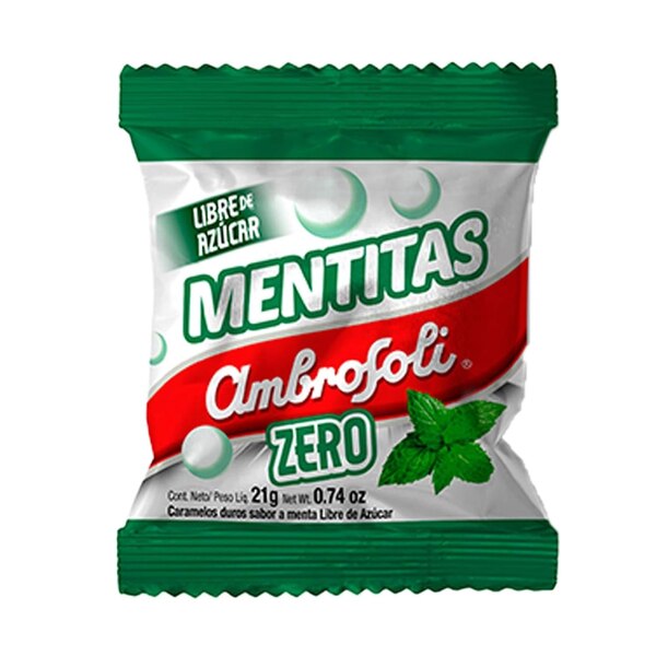 Ambrosoli Mentitas Zero (Sugar Free Mint Candies), 3.88 OZ