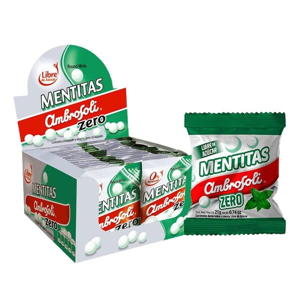 Ambrosoli Mentitas Zero (Sugar Free Mint Candies), 3.88 OZ