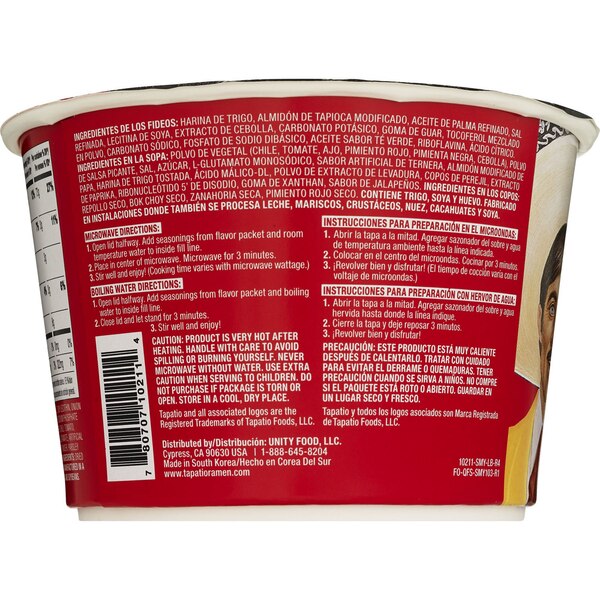 Tapatio Ramen Bowl, Original, 3.8 OZ