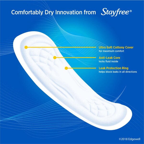 Stayfree Maxi Pads without Wings, Regular, 24 CT