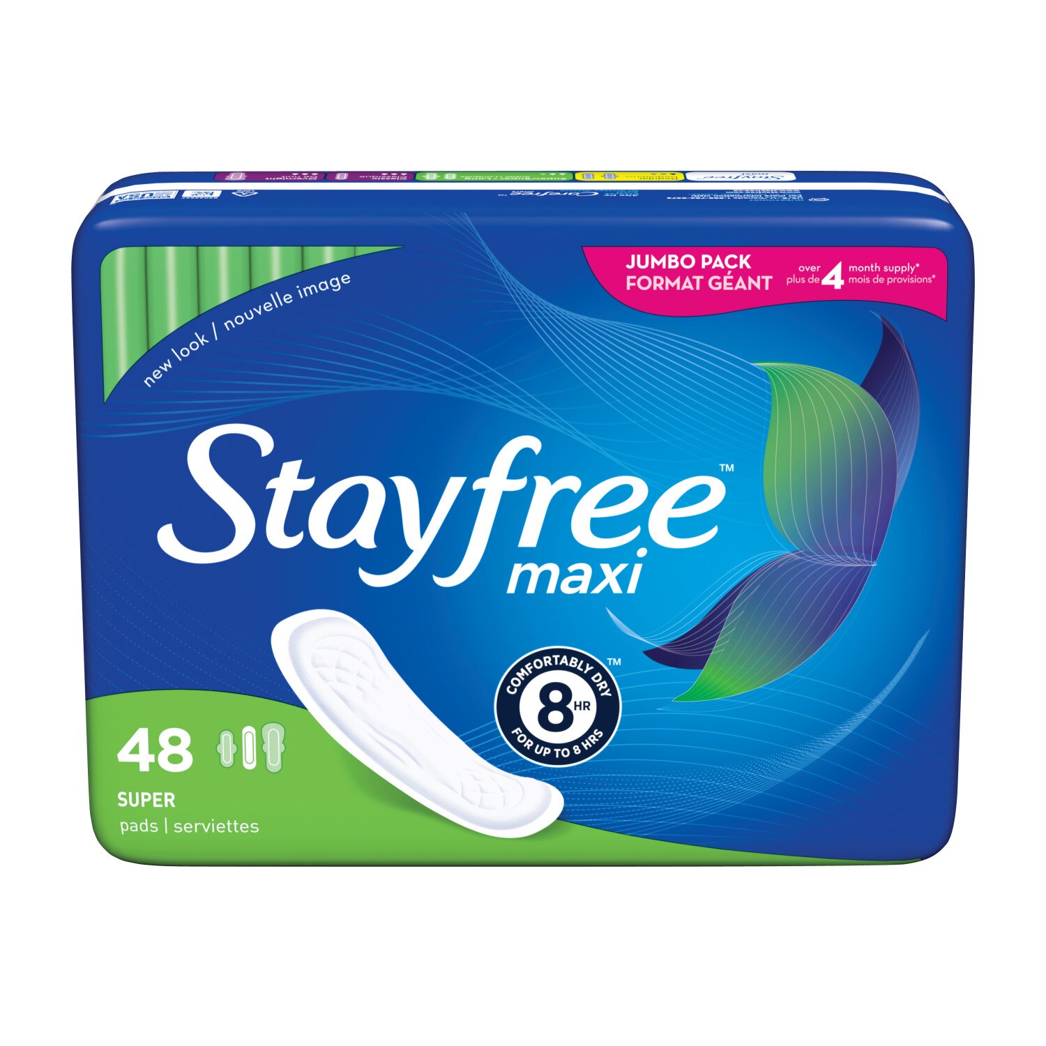 Stayfree - Toallitas maxi, Super, 48 u.