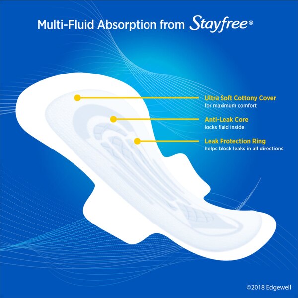 Stayfree Ultra Thin Pads with Wings, Overnight