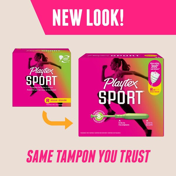 Playtex Sport Tampons, Unscented, Regular Absorbency