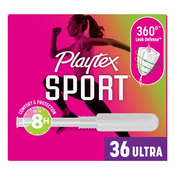 Playtex Sport Tampons, Unscented, Ultra Absorbency, 36 CT