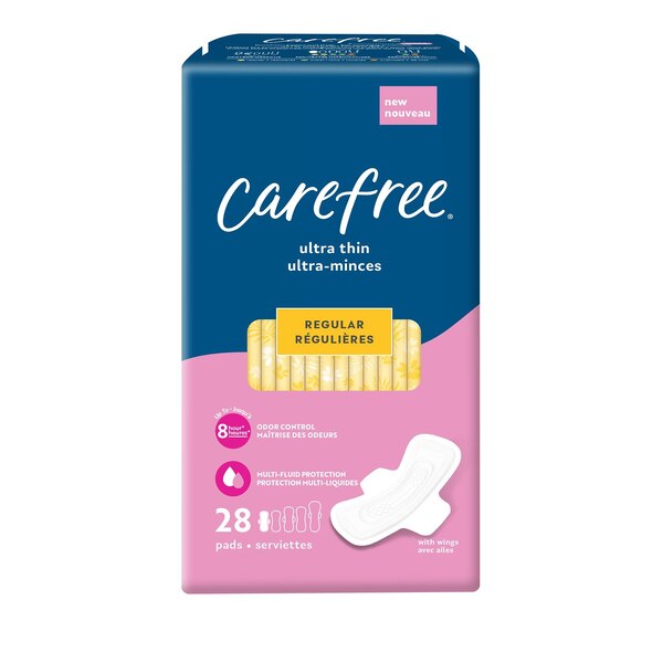 Carefree Ultra Thin Regular With Wing, 28 CT