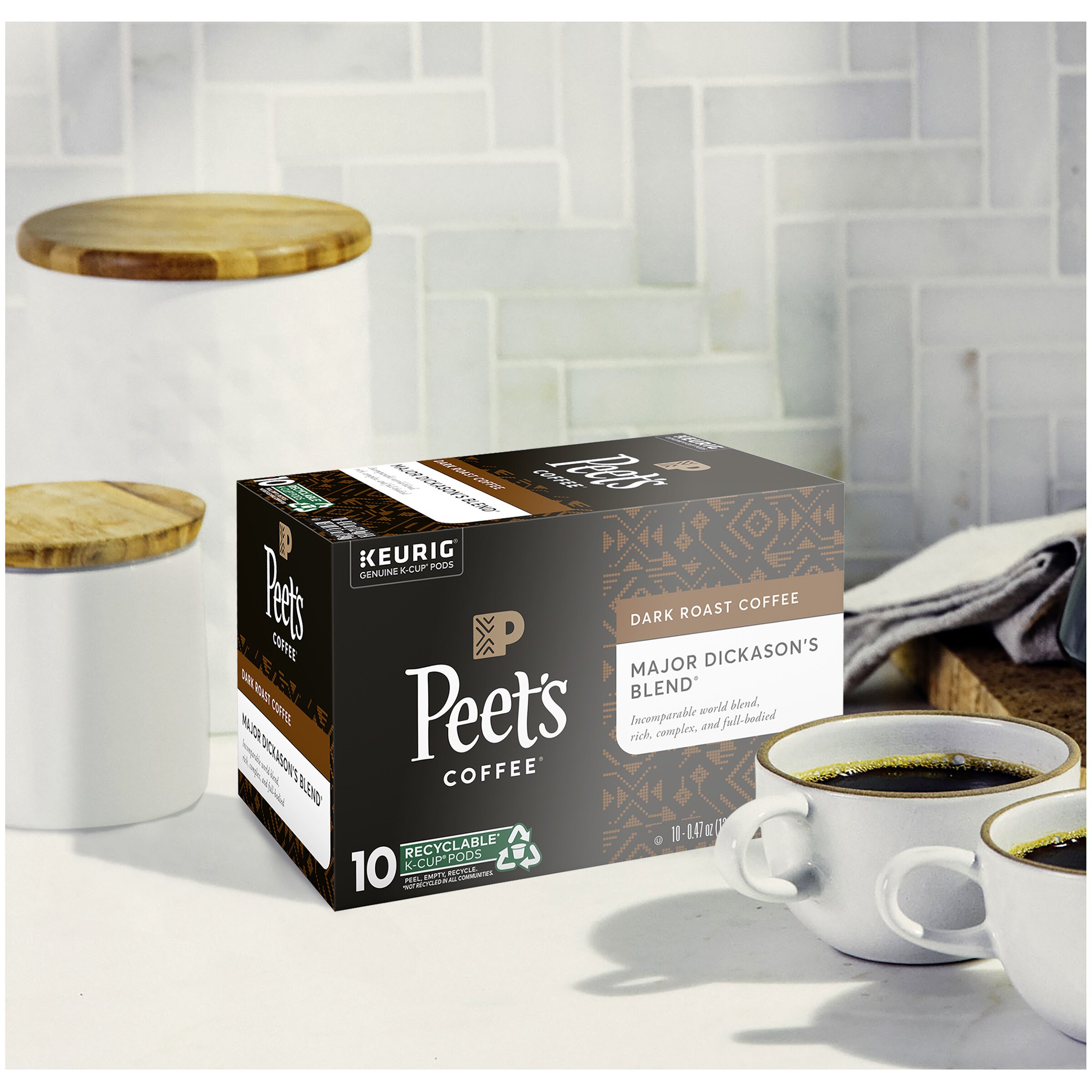 Peet s Coffee K Cups Major Dickason s Blend Dark Roast Coffee 10 ct