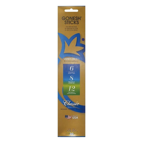 Gonesh Sticks Classic Collection Incense, Variety Pack No. 1, 30 CT