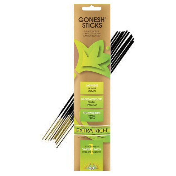 Gonesh Extra Rich Variety Pack Incense Sticks, 30 CT