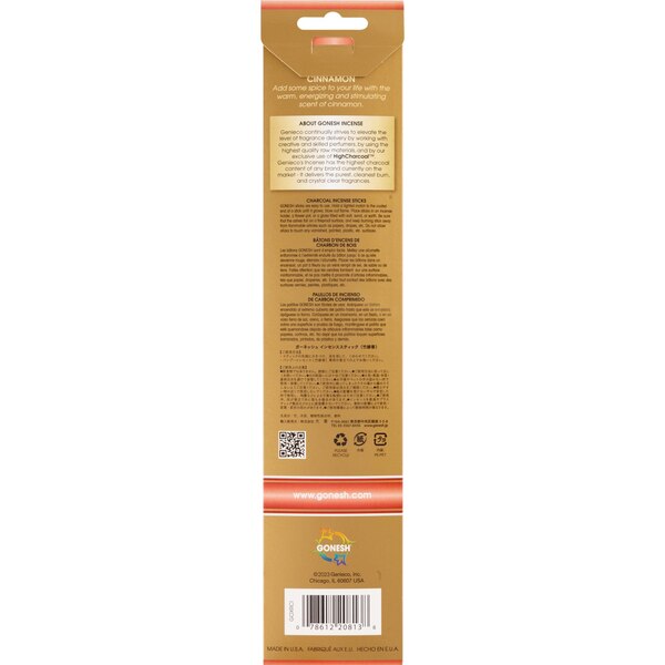 Gonesh Extra Rich Cinnamon Incense Sticks, 50 CT