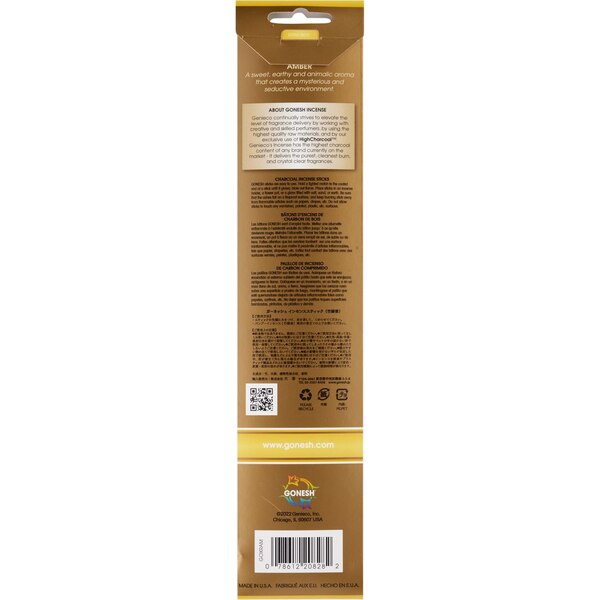 Gonesh Sticks Extra Rich Collection Incense, Amber, 20 CT