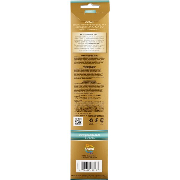 Gonesh Sticks Extra Rich Collection Incense, Ocean, 20 CT