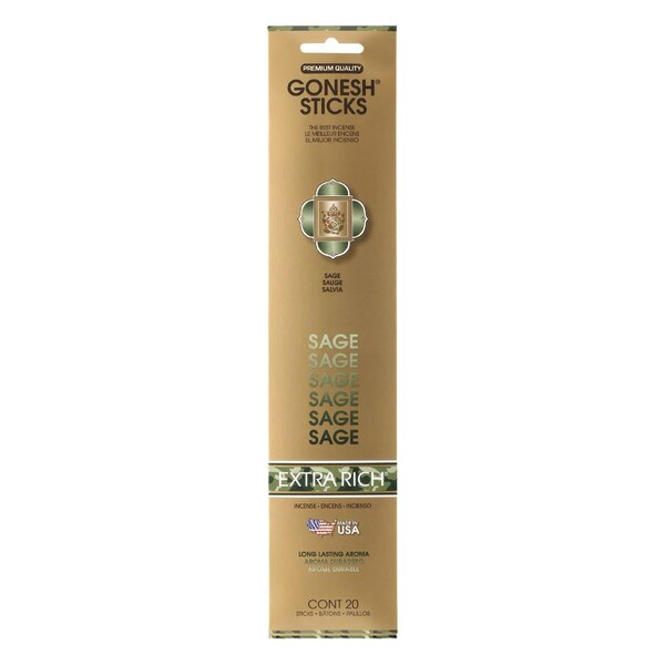 Gonesh Extra Rich Sage Incense Sticks, 20 CT