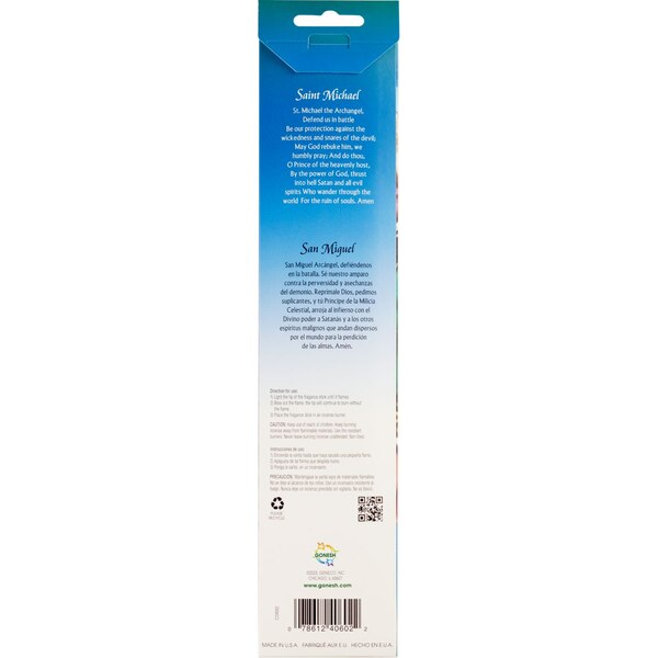 Gonesh Patron Saint Collection Incense Sticks, Saint Michael, Vanilla, 30 CT