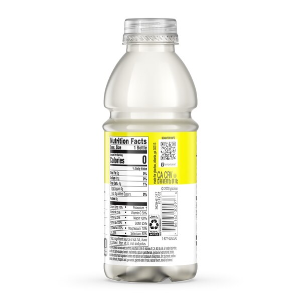 Vitaminwater Zero Sugar Squeezed, Electrolyte Enhanced Water W/ Vitamins, Lemonade Drink, 20 OZ