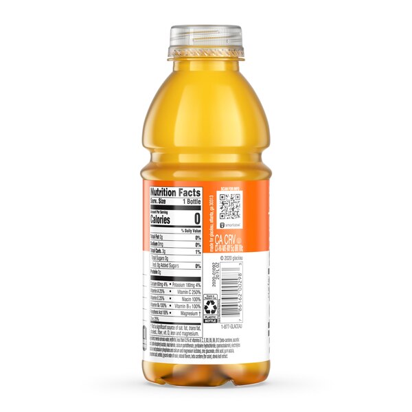Vitaminwater Zero Sugar Rise, Electrolyte Enhanced Water W/ Vitamins, Orange Drink, 20 OZ