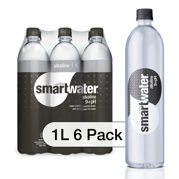 Smartwater Alkaline Bottles, 33.8 OZ, 6 PK