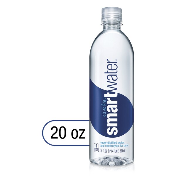 Smartwater Vapor Distilled Premium Water Bottle, 20 OZ