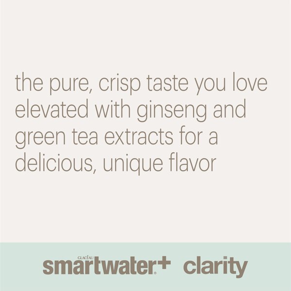 Smartwater+ Clarity, Ginseng Green Tea Bottle, 23.7 OZ